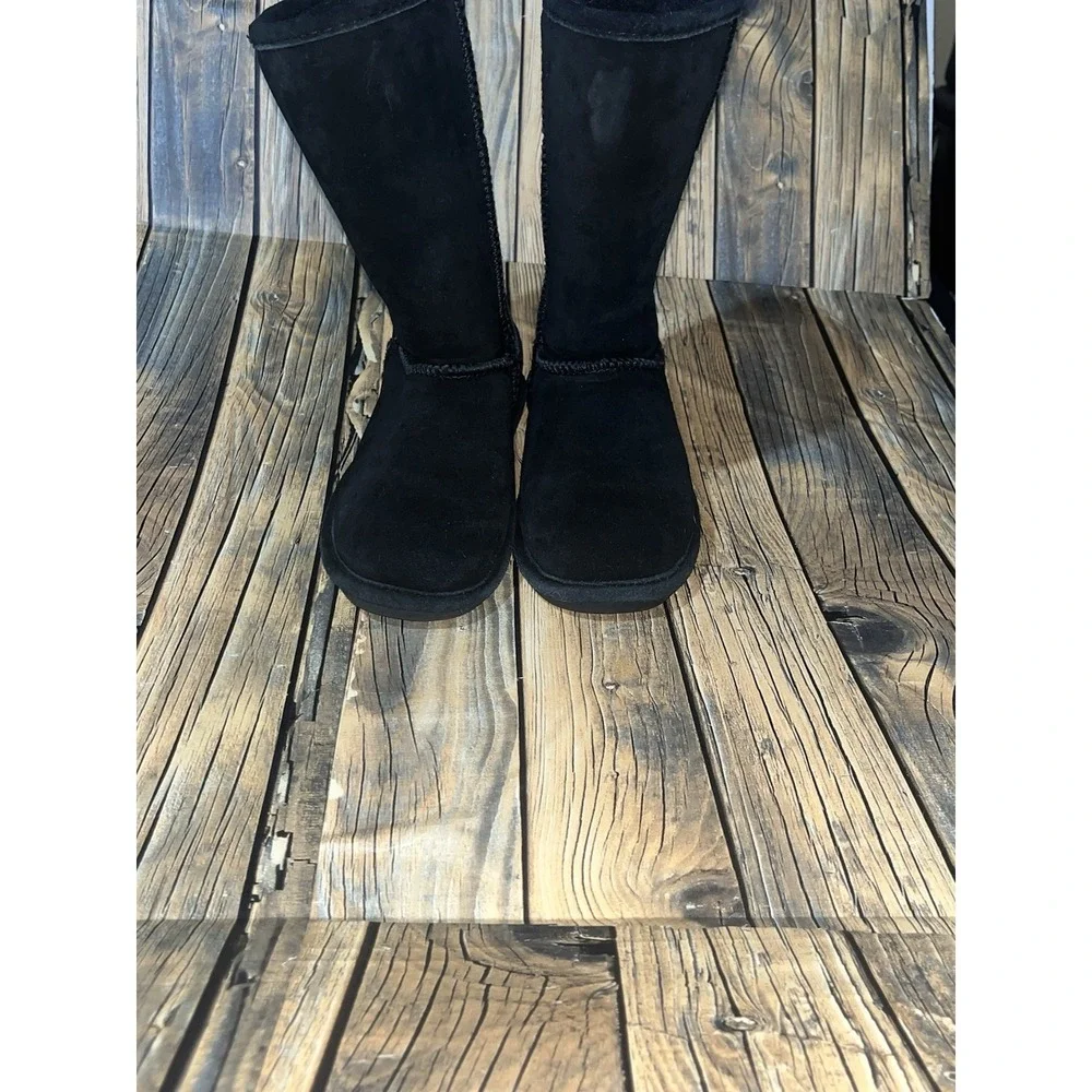 BearPaw‎ Black Youth Girl Suede Upper Wool Blend Winter Boot Size US 3